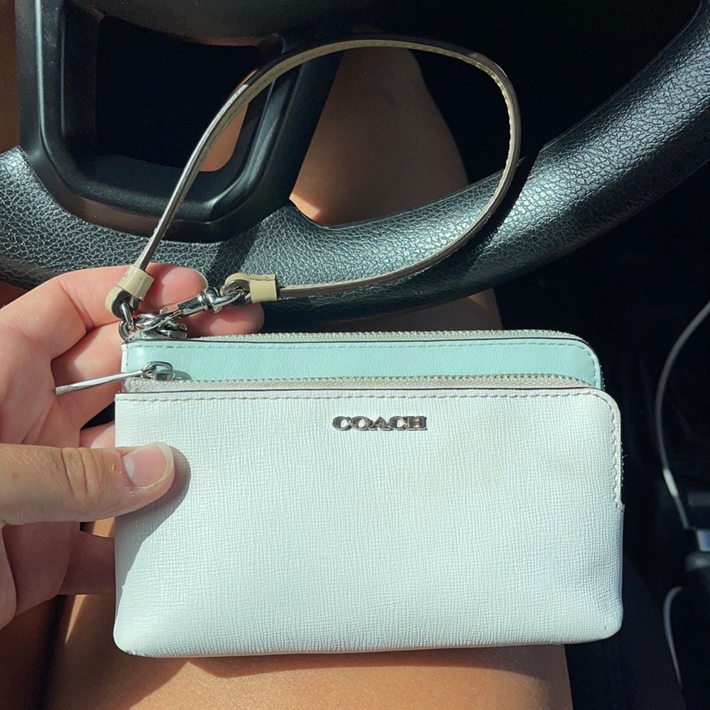 White & Blue Coach Wallet / Coin Purse / Wristlet